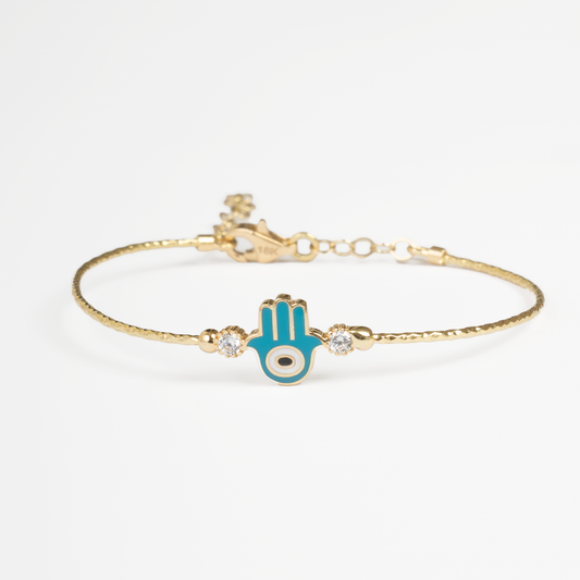 Blue Hamsa Bangle